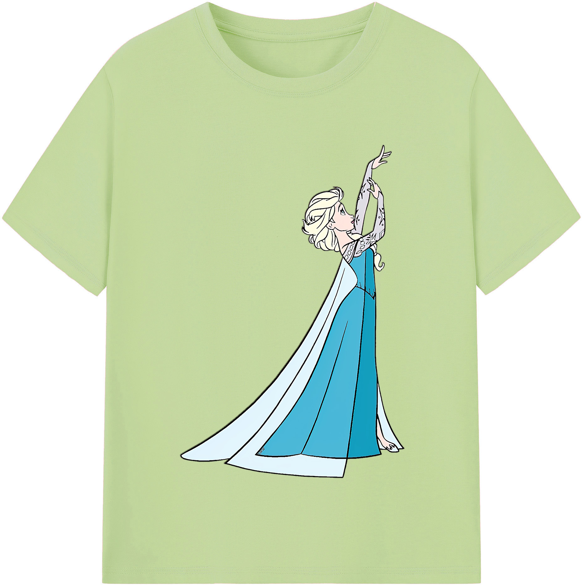 （画像用） アナと雪の女王 アンナ エルサ Frozen Anna Elsa 綿100％半袖Tシャツ（フロントプリント）